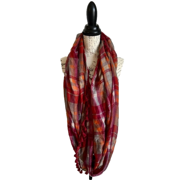 Women’s Infinity Scarf with Pom-pom accents - Picture 2 of 2